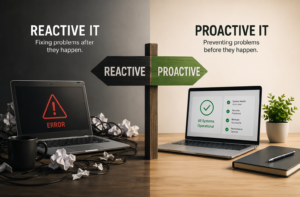 Read more about the article Reactive vs. Proactive IT: The True Cost of Waiting Until Something Breaks